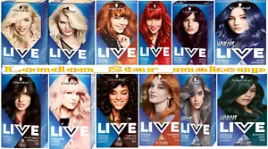 Tintes permanentes para el cabello Chwarzopf Live de color intenso/levantamiento/lightner giro ligero vendedor del Reino Unido - Imagen 1 de 39
