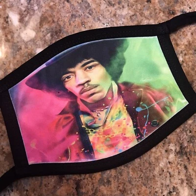 Jimi Hendricks Face Mask Rock Music Reusable Washable Double Layer - Image 1 of 2