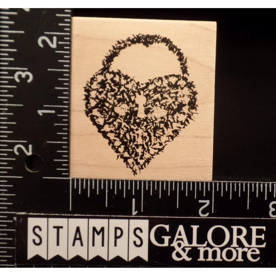 Estampillas de goma chatarra de club corazón angustiado cerradura llave agujero San Valentín #T26 Foto 1 de 2