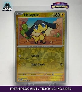 Helioptile 070/167 Holograma Inverso Pokemon Mascarada Crepúsculo COMO NUEVO ENVIADO HOY - Imagen 1 de 2