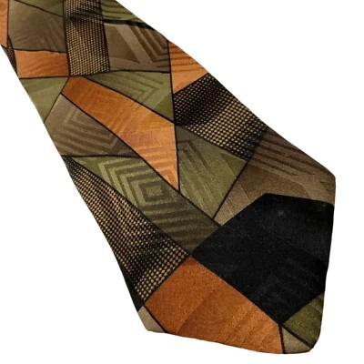 Corbata para hombre Cezani 100 % seda granate negro oro verde bronce latón cobre audaz Foto 1 de 4