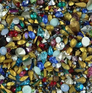 STRASS MIX 38: 8 Gramm Set (ca. 420 Strasssteine) MIX Swarovski und Vintage - Bild 1 von 7