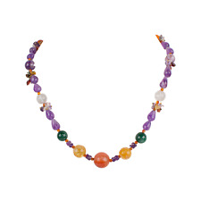 Citrine Carnelian Amethyst Gemstone Smooth Beads Necklace 3-14 mm 18" BN-542