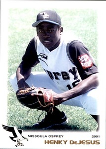 2001 Missoula Osprey Grandstand #16 Henky DeJesus Dominican Republic DR Card
