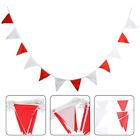 Outdoor Party Decoration White Red Pennant Flags 33ft Bunting String 36 Flags