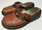 Doc Dr Martens Rare Red Y2k Sandals Leather Platform Slip On Clogs Chunky Sz 6 M