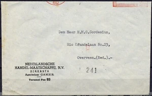 Cubierta Indonesia, 1952. Yakarta to Overveen. Nederlandse comercio Maatschapij NV D - Imagen 1 de 2