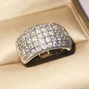 2.50Ct Round Cut Lab Created Diamond Wedding Ring 14K White Gold Plated Silver - Picture 1 of 3