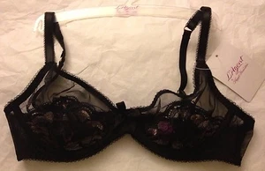 L'AGENT by AGENT PROVOCATEUR Black Bronze Saskiia Lace Mesh Bra 32D NWT New - Picture 1 of 3