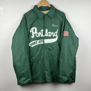 Vintage Portland Varsity Jacket - POST 278 - Retro Green Windbreaker 80s USA - Picture 1 of 6