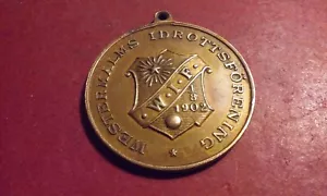 1902 Sports Medal Soccer International Football W.I.F. Swedish Club Westermalms - Picture 1 of 3