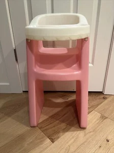 Vintage Little Tikes High Chair Large Doll Size Highchair Pink White - Picture 1 of 4
