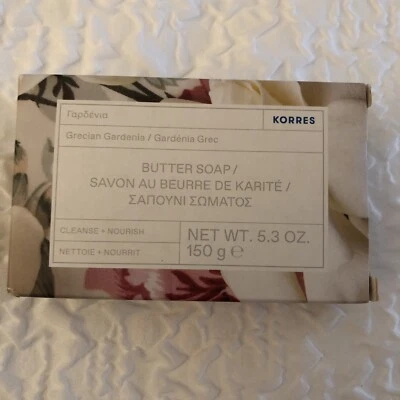 Korres Grecian Gardenia Butter Soap Cleanse + Nourish 91.2% Natural  150g NIB - Изображение 1 из 4