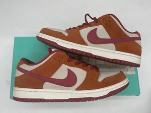 Nike SB Dunk Low Sz 8 Pro Dark Russet Cedar White BQ6817-202 Worn Orange Red - Picture 1 of 9