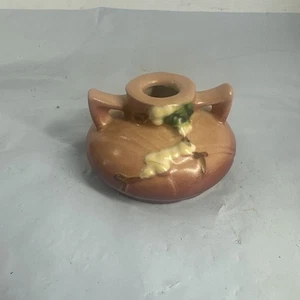 Vintage Roseville Snowberry Candlestick Dusty Rose 1930's #1651 - Picture 1 of 5