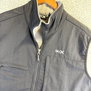 DHX Duck Head Sport Mens Fleece Full Zip Collared Vest Size Large Grey Black - Picture 1 of 14