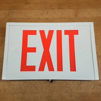 LightGuard E1L3WSRC Letrero de Salida LED, Cara Única, Acabado Blanco, Rojo, 120/277V Foto 1 de 4