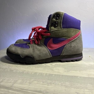 Vintage 1990s Nike ACG Size 7.5 Trail Hiking Suede Women’s Pink & Purple - Picture 1 of 9