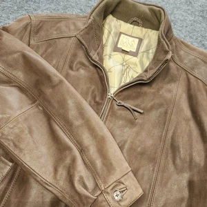 Herren Jos A Bank Leder Flieger Bomber Fliegerjacke Karte Expedition Futter XL - Bild 1 von 11