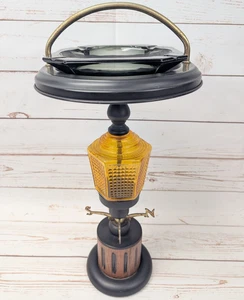 Bandeja de cenizas linterna de venas meteorológicas soporte MCM vintage vidrio ámbar Canadá Sault Marie - Imagen 1 de 24