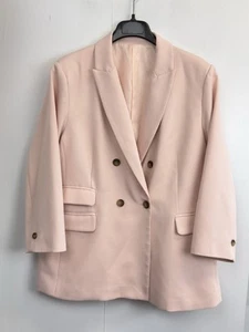 Women’s Size XXL Pink Double Breasted Career Blazer Jacket Peak Lapel - Picture 1 of 6