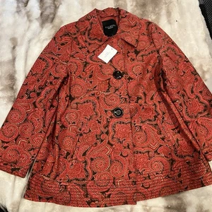 Neu mit Etikett Talbots Paisley Herbst Swing Jacke Mantel klein lässig Büro gefüttert klassisch - Bild 1 von 10