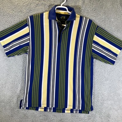 Vintage Bugle Boy Striped Polo Shirt Mens Medium Colorful Y2K Preppycore Office - Image 1 of 4