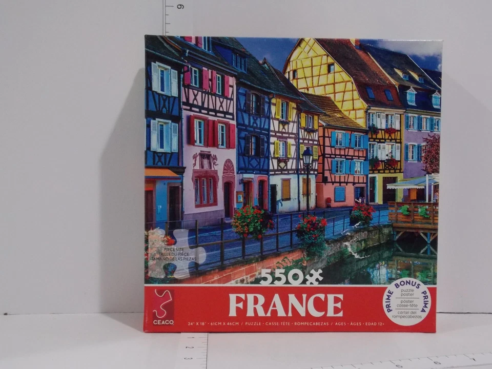 Ceaco 550 Piece Puzzle France Colorful Canal Houses Not Verified Complete - Image 1 of 2