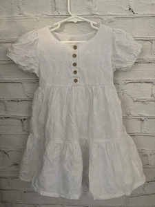 Wonder Nation Girls White Eyelet Lace Dress with Lining Size 5T Easter Dress - Picture 1 of 8
