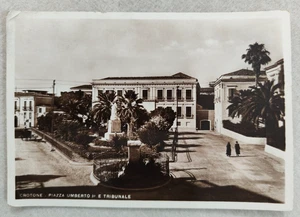 cartolina crotone tribunale piazza umberto viaggiata 1949 formato grande - Imagen 1 de 14