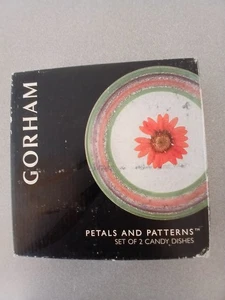 Petal and Patterns Set Of 2 Candy Dishes by GORHAM - Picture 1 of 10