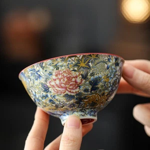 Taza de té de porcelana artesanal esmaltada de color taza maestra de cerámica tazas de té de kungfu chino - Imagen 1 de 11