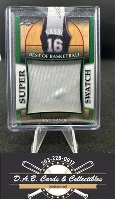2017 Leaf Best of Basketball Super Swatch #SS-21 Pau Gasol Green #/25 J15 - Image 1 of 2