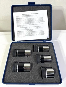 Meade Telescope 5 Piece Lens Set MA6mm, 12mm, 17mm, 20mm & 25mm With Case - Picture 1 of 3