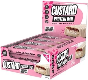 Muscle Nation White Choc Raspberry Custard Protein Bars 12 X 60G - Picture 1 of 4