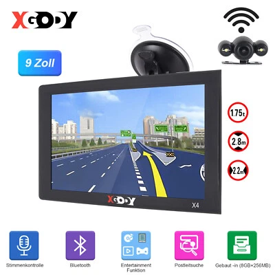 XGODY 9 Zoll GPS Navi Navigation für Auto LKW PKW Navigationsgerät 8G EU Karte - Bild 1 von 4