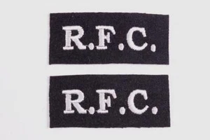 1 X PAAR 1. WWK RFC PILOTEN ROYAL FLIEGENDES KORPS ÄRMEL TUCH AUFNÄHER BLITZABZEICHEN - Bild 1 von 2