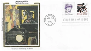 Automobile Driver Bulk Rate Self-Adhesive Stamp TX USA Colorano Silk FDC 1996 - Picture 1 of 1