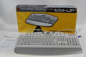 Mitsubishi Diamond Touch 6511-UP PC Computer Keyboard - PS2 Plug - RETRO Vintage - Picture 1 of 12