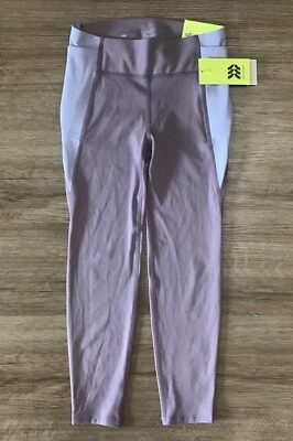 Girls' Mid-Rise Colorblock Stash Pocket Leggings All In Motion Purple S (6/6X) - Image 1 of 4