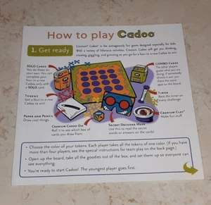 Cranium Cadoo Game Replacement Piece Instructions - Picture 1 of 2