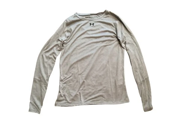 Under Armour Women's Locker Long Sleeve Shirt GRAY HEATHER | BLACK MD - Image 1 of 1