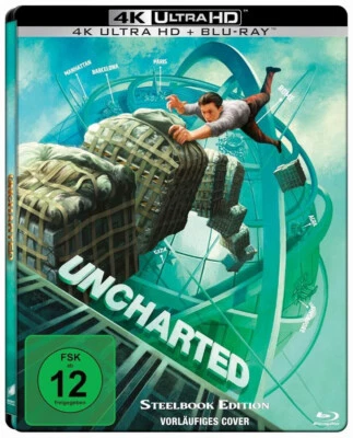 "UNCHARTED" - Tom Holland, Mark Wahlberg - ltd 4K UHD BLU RAY STEELBOOK neu/OVP - Bild 1 von 4