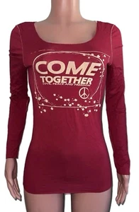 Vintage Deadstock Nwt Brick L/s Come Together shirt Top Hippie Peace M Y2K Love - Picture 1 of 2