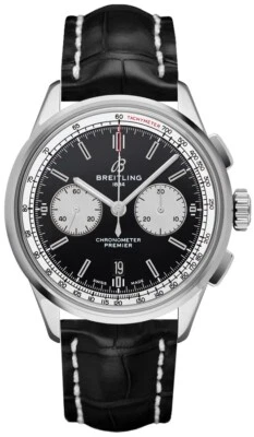 Breitling Premier B01 Chronograph 42 Mens Black White Dial Watch AB0118371B1P2 - Image 1 of 4