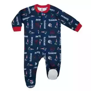 Gerber NFL New England Patriots Pajamas Baby Toddler Blanket Sleeper Footed - Picture 1 of 1