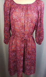 Damen Indiska Tunika geblümt lila bunt Kleid Größe S - Bild 1 von 5