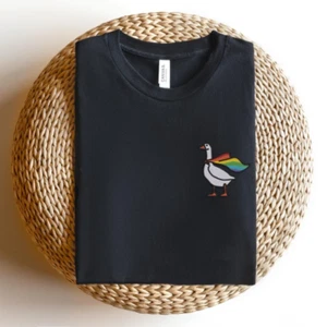 Embroidered Rainbow LGBTQ Goose Shirt, Embroidery Pride Shirt, Gay Shirt - Picture 1 of 9
