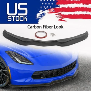 Labio de parachoques divisor delantero negro carbono para Corvette C7 STG etapa 2 Z06 2014~2019 - Imagen 1 de 14