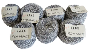 7 Balls LANG YARNS Romance 50g Each Merino Wool Acrylic Blend Soft Gray - Picture 1 of 4